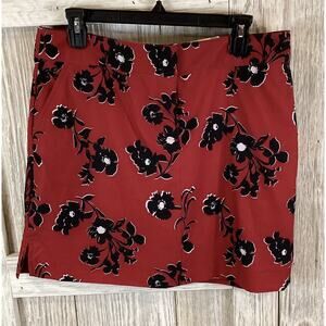 Izod Size 10 Women's Golf Active Skort Skirt Golf Carts Red Black Floral